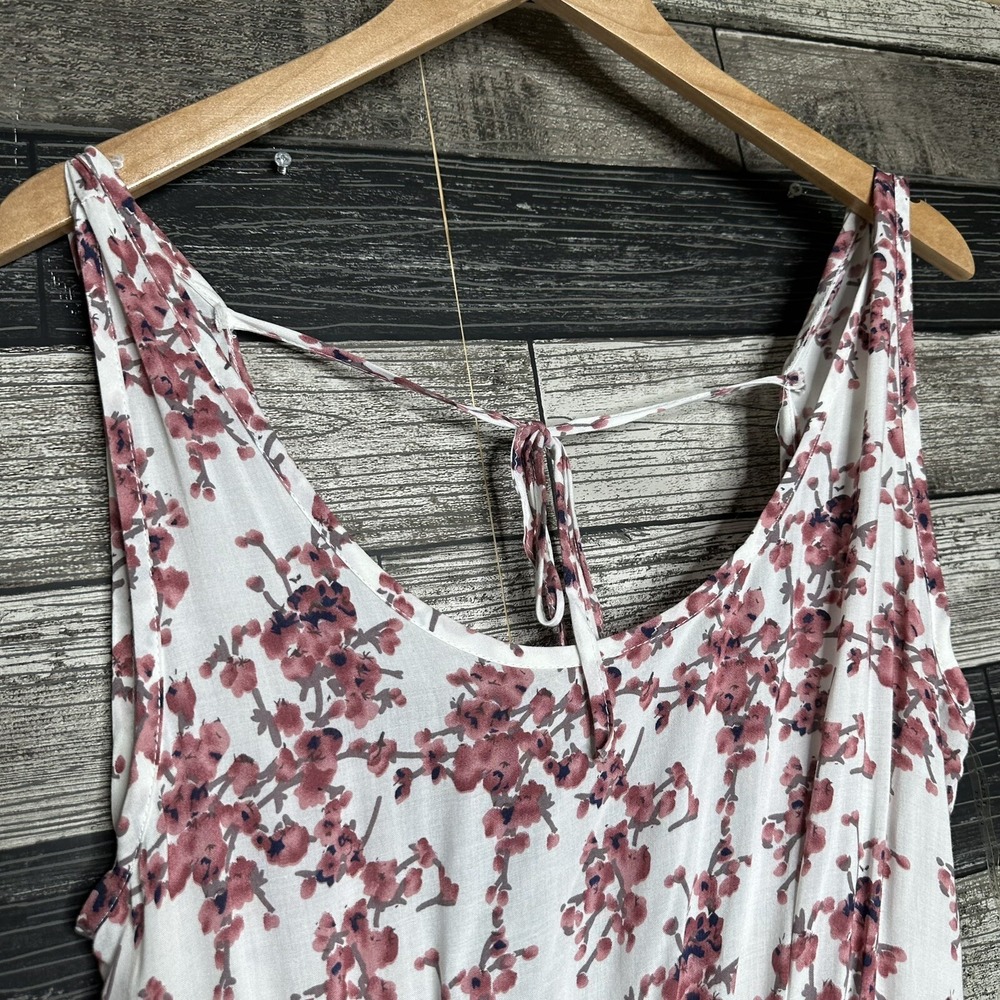 NEW Exist Jumpsuit Womens Size Large Ivory Floral Sleeveless Joggers Open Back - Picture 3 of 12